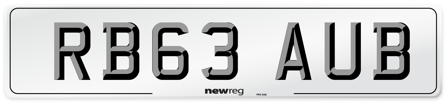 RB63 AUB Number Plate from New Reg